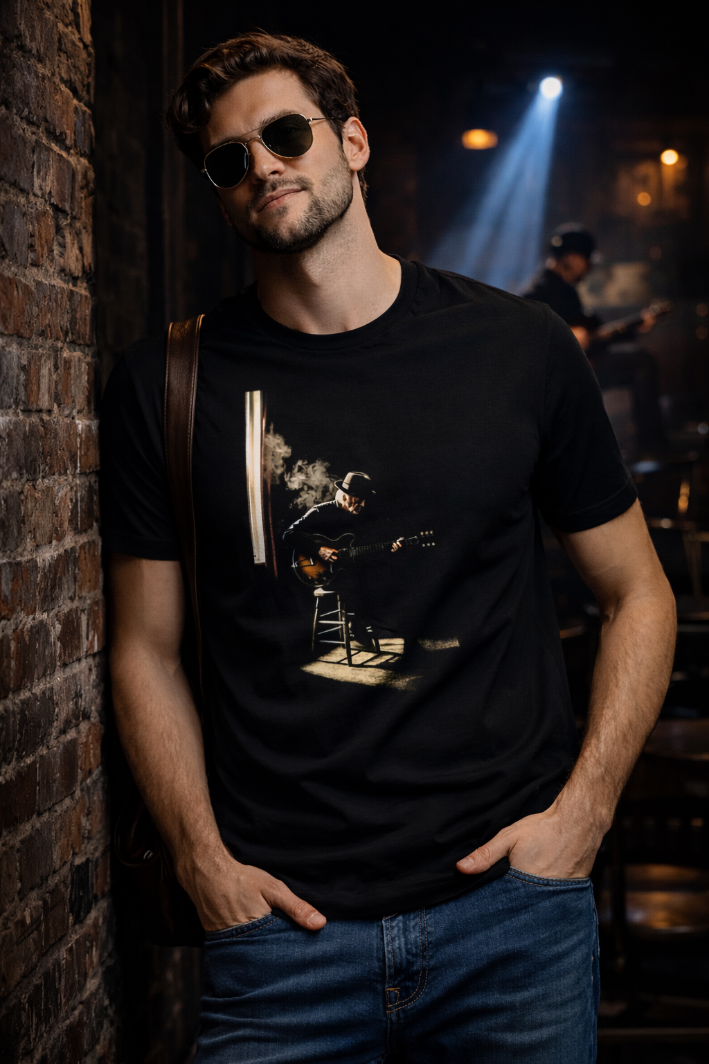 T-shirt Unisexe épais - Plongez dans l'univers du blues enfumé
