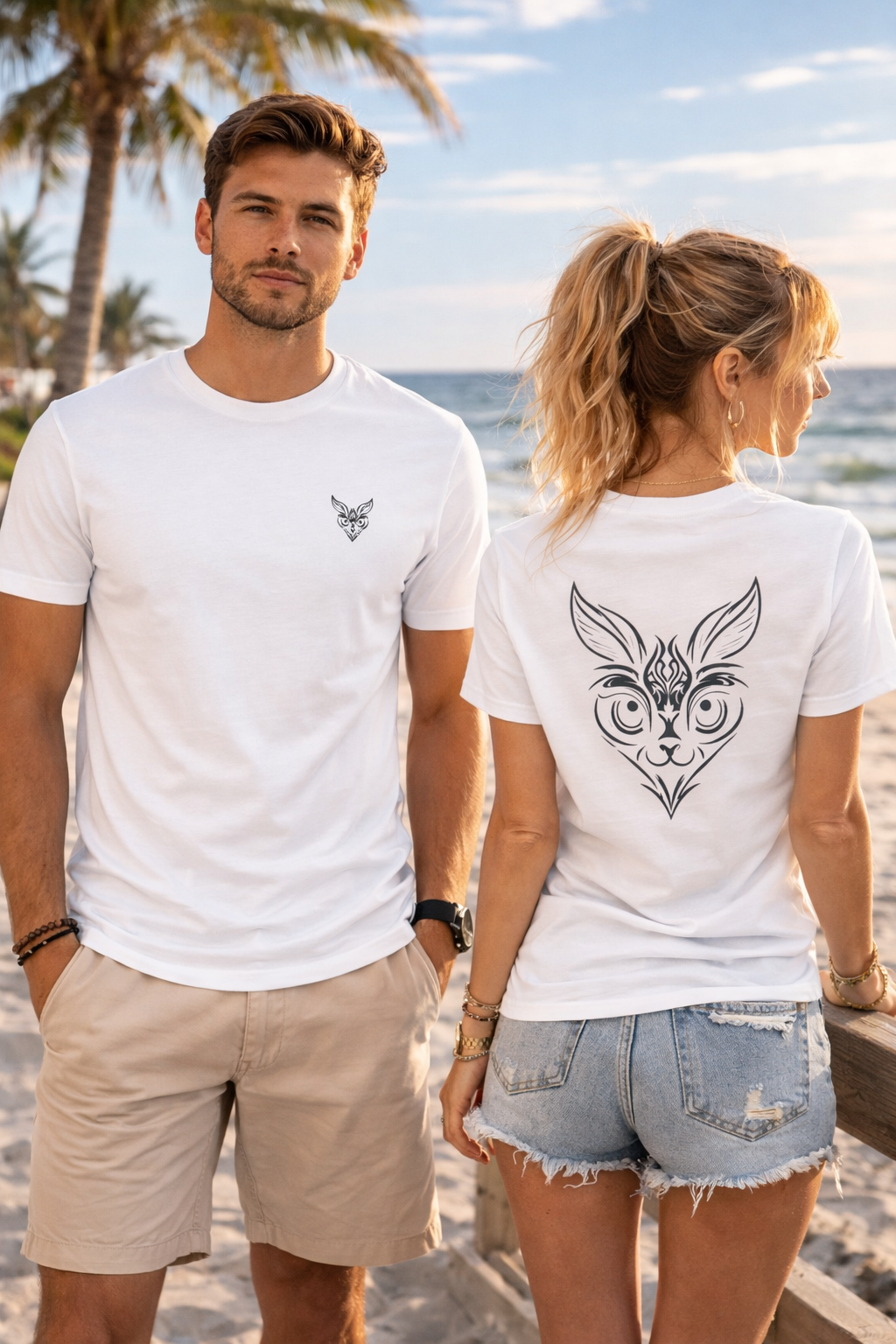 T-shirt Unisexe épais - Logo stylizé Moogwai Attitude Premium Blanc