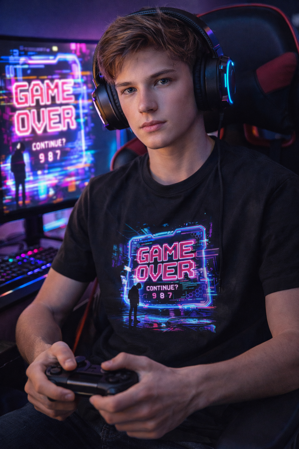 T-shirt Unisexe épais Game Over : Pour les passionnés de jeux