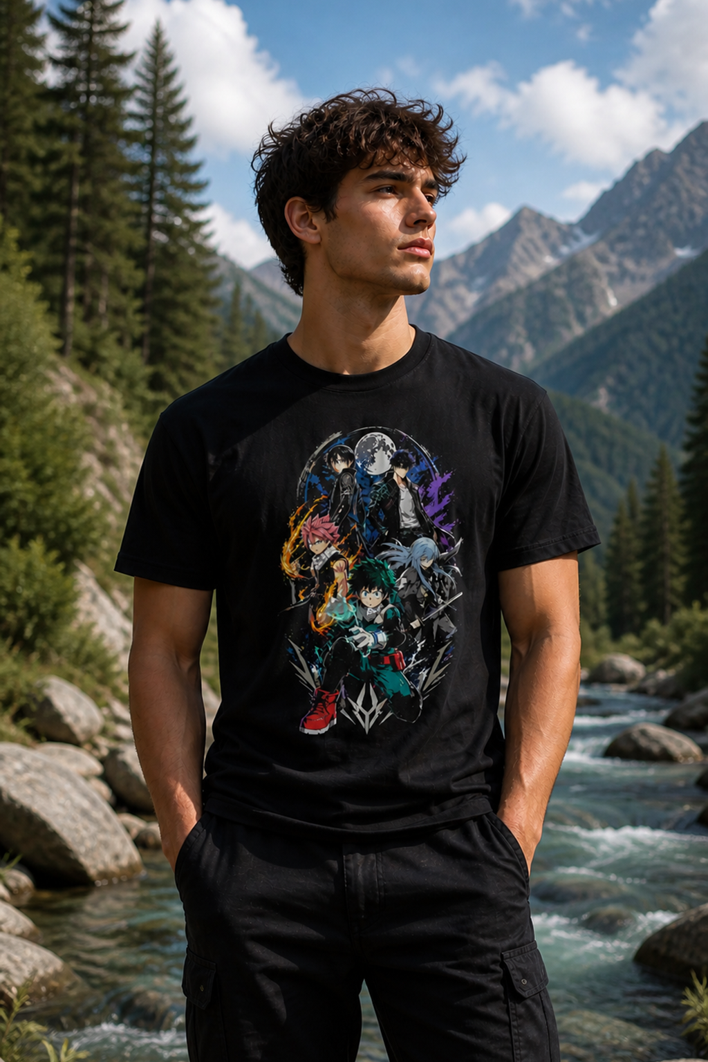 T-shirt Unisexe épais : 5 Héros Manga à porter fièrement
