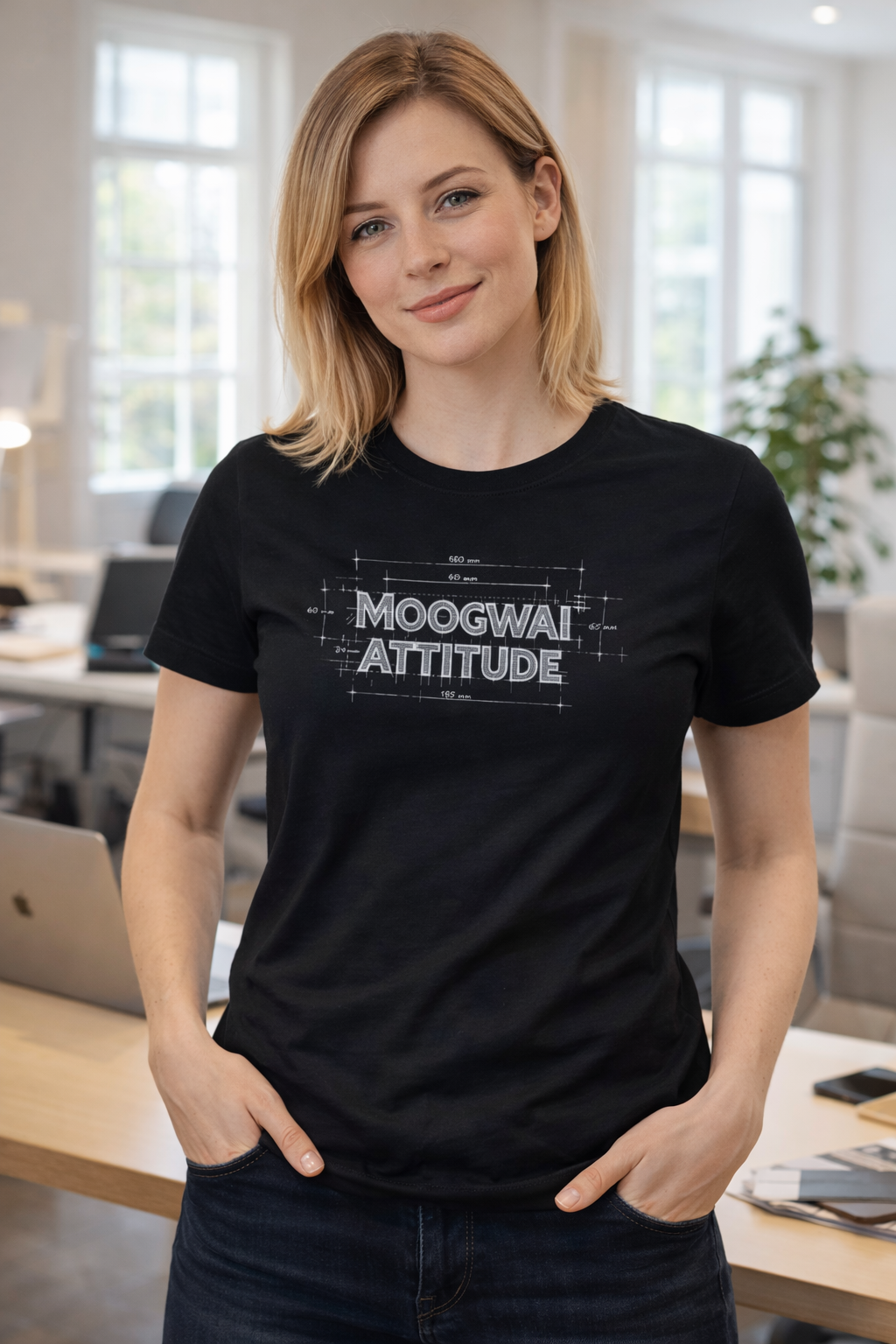 T-shirt Unisexe épais Moogwai Attitude Typographie