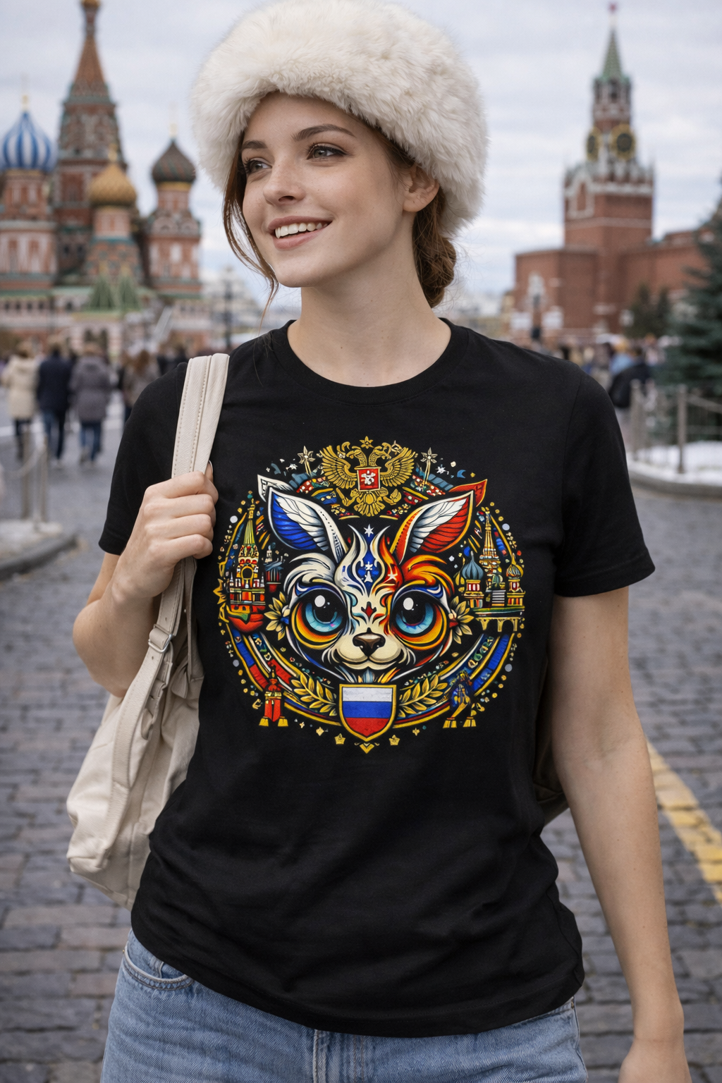 T-shirt Unisexe épais Moogwai du monde: Russie