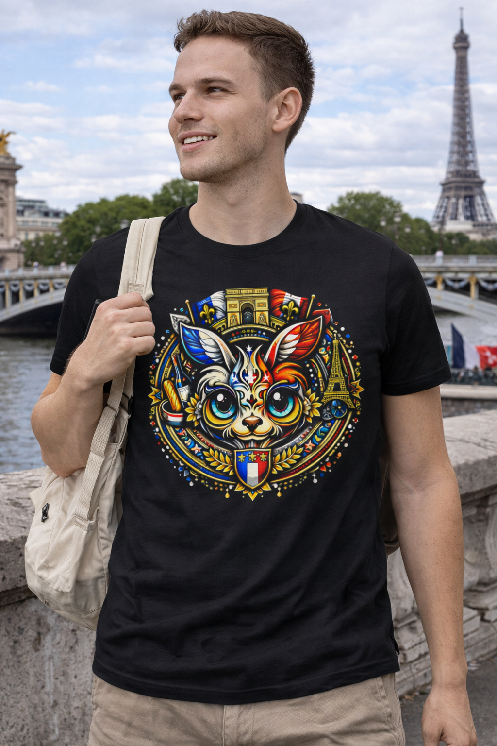 T-shirt Unisexe épais Moogwai du monde: France