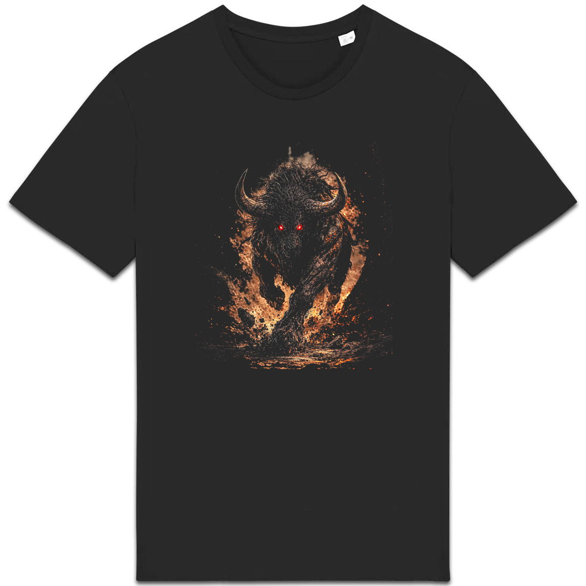 T-shirt Unisexe épais - Bison Courant aux Yeux Rouges - face_0