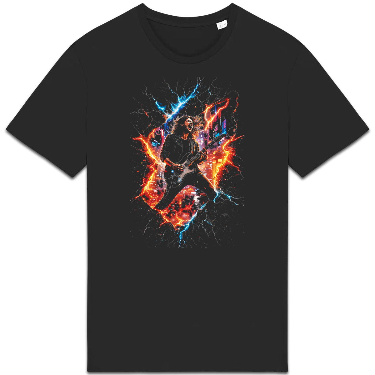 T-shirt Unisexe épais : Hard Rock qui Fissure la Réalité - face_0