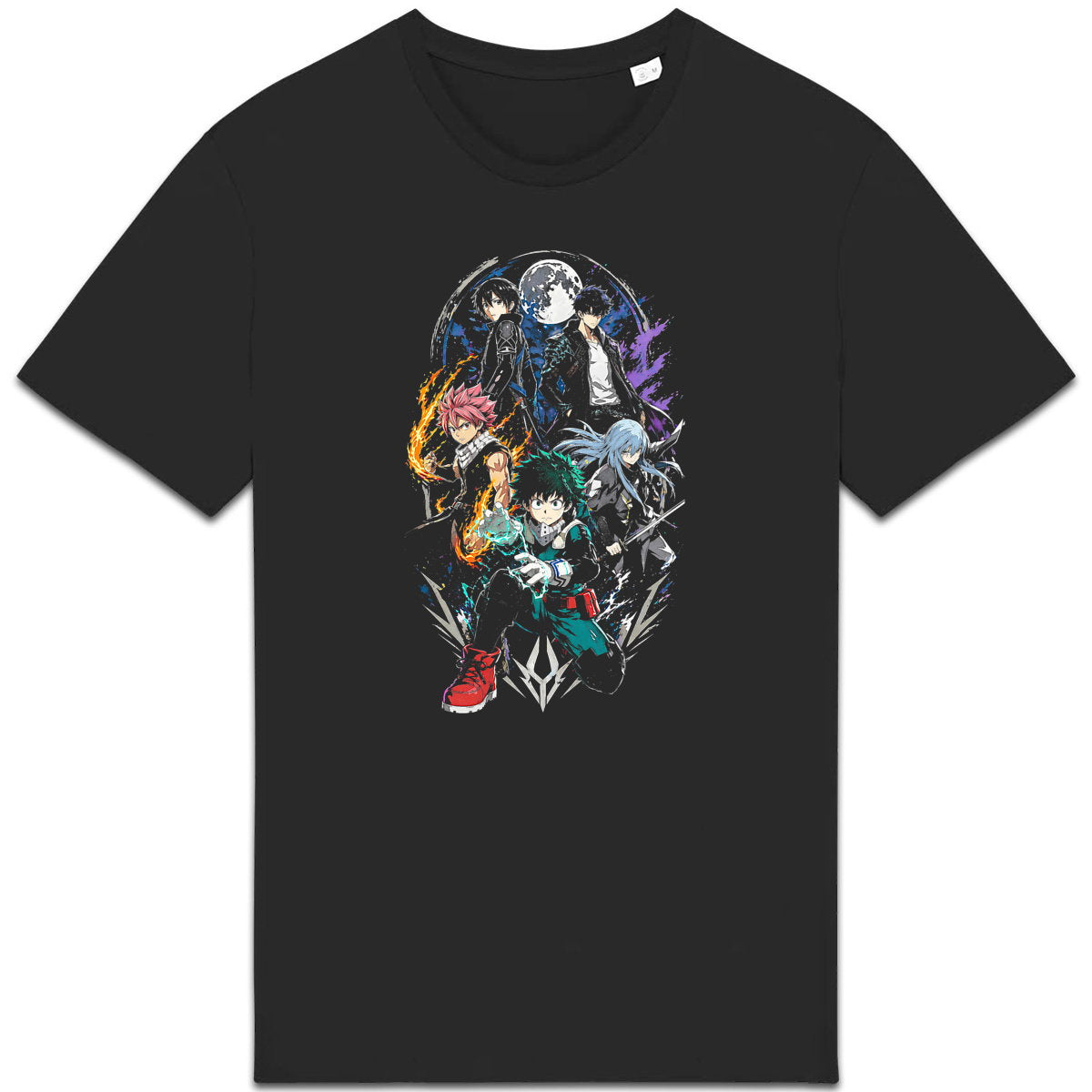 T-shirt Unisexe épais : 5 Héros Manga à porter fièrement - face_0