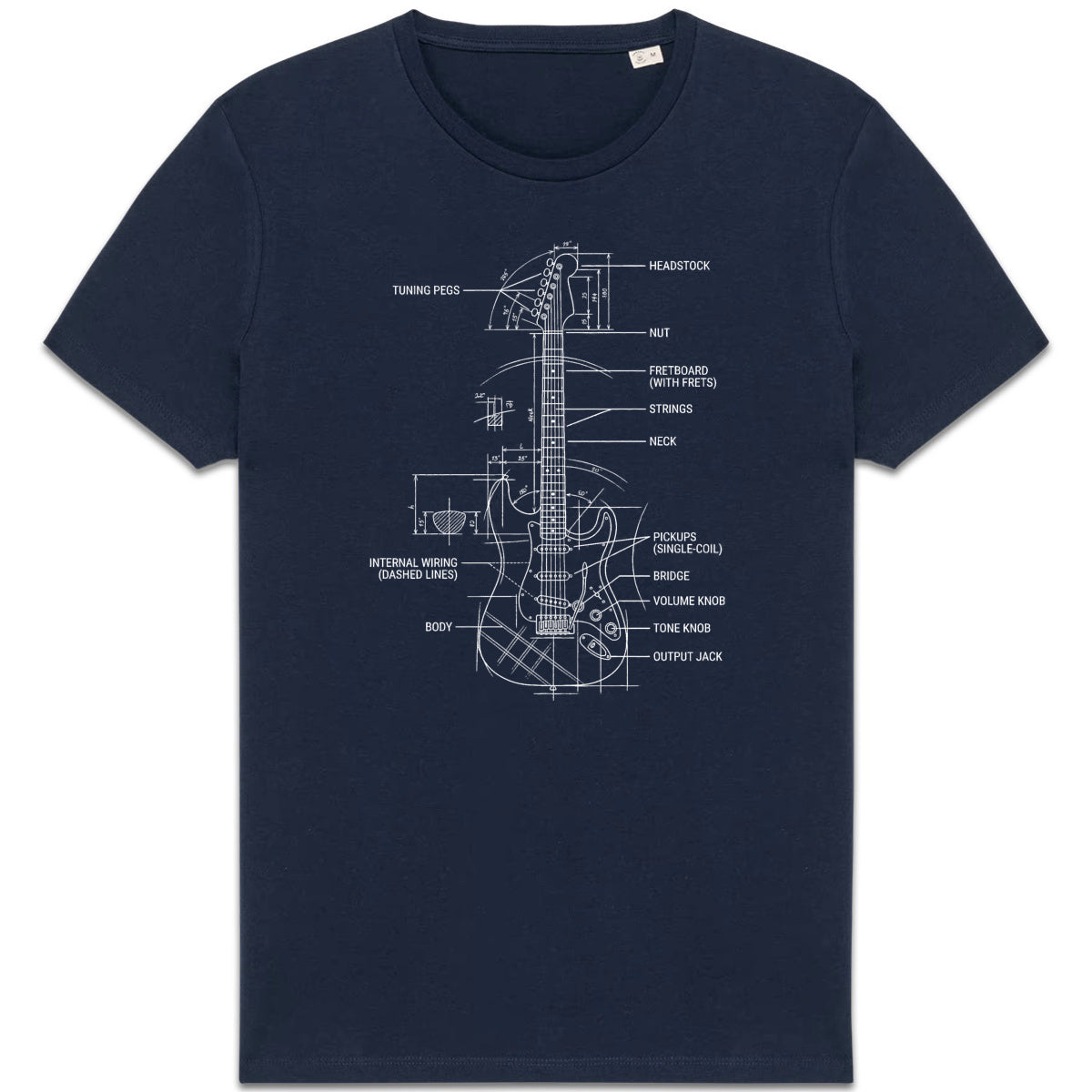 T-shirt Unisexe épais - Design élégant de guitare - face_1